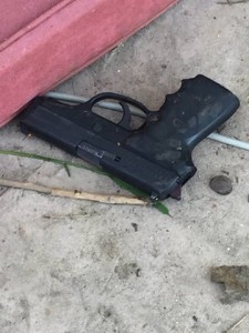 Gun of the suspect in Friday standoff in Byron. courtesy of CCC Office of Sheriff