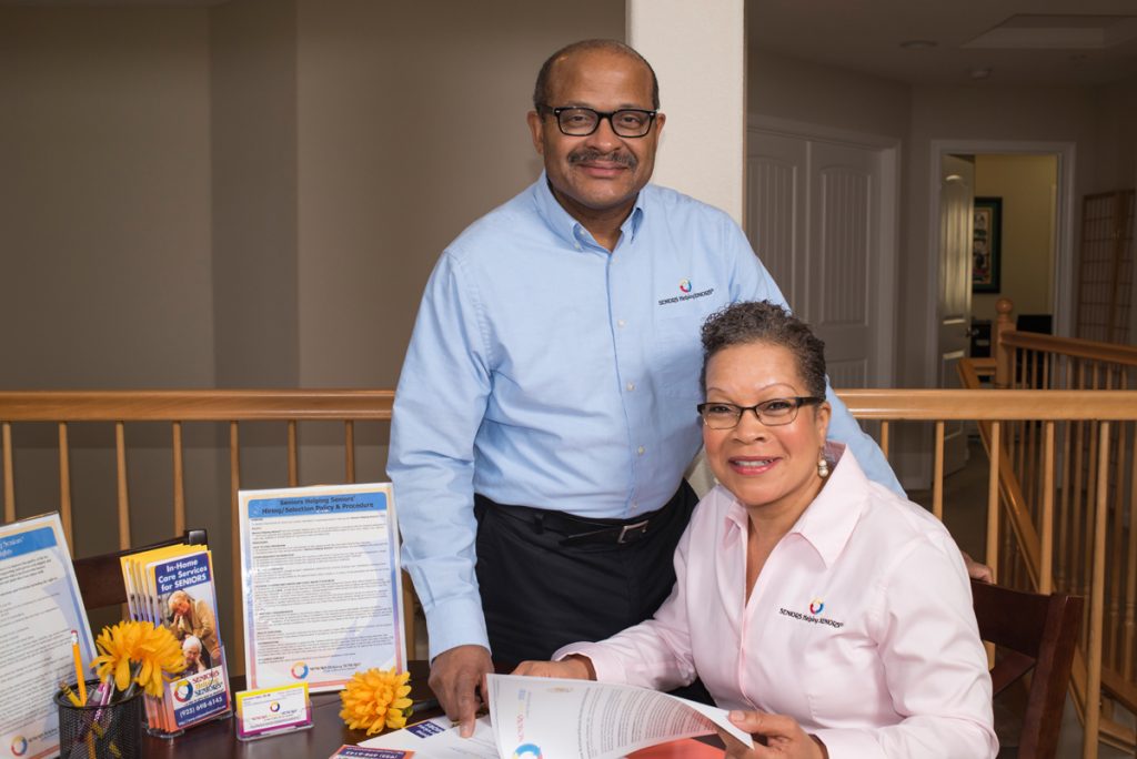 James and Constance Tolbert, owners of the Seniors Helping Seniors franchise in Concord, Clayton and East County, in their Bay Point office.